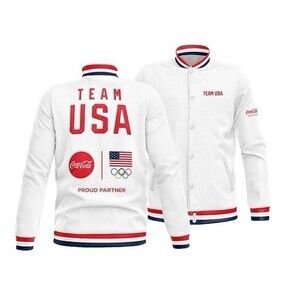 Olympics 2024 Paris Coca-Cola Team USA Varsity Jacket LIMITED EDITION Medium NEW